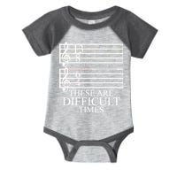 Music Teacher These Are Difficult Times Infant Baby Jersey Bodysuit