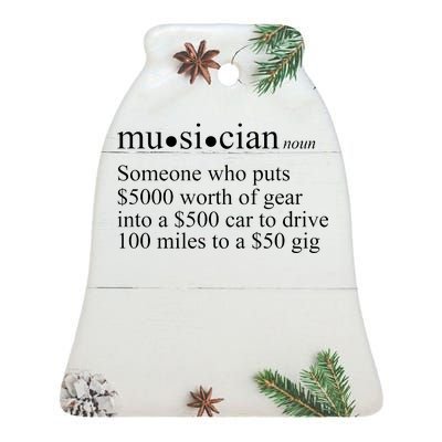 Musician Definition Ceramic Bell Ornament