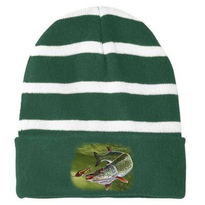 Muskie Striped Beanie with Solid Band