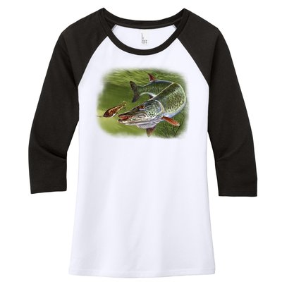 Muskie Women's Tri-Blend 3/4-Sleeve Raglan Shirt