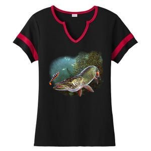 Musky Chase Fishing Ladies Halftime Notch Neck Tee