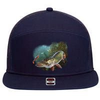 Musky Chase Fishing 7 Panel Mesh Trucker Snapback Hat