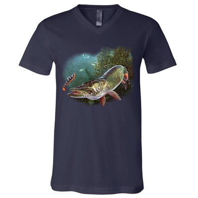 Musky Chase Fishing V-Neck T-Shirt