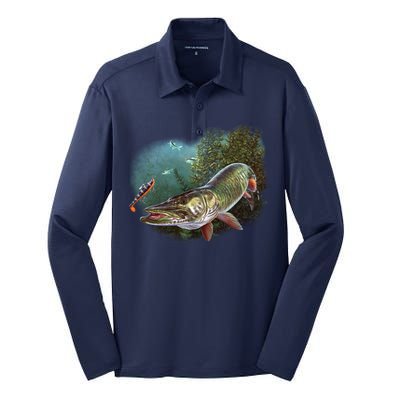 Musky Chase Fishing Silk Touch Performance Long Sleeve Polo