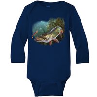 Musky Chase Fishing Baby Long Sleeve Bodysuit