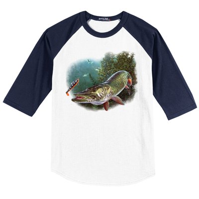 Musky Chase Fishing Baseball Sleeve Shirt