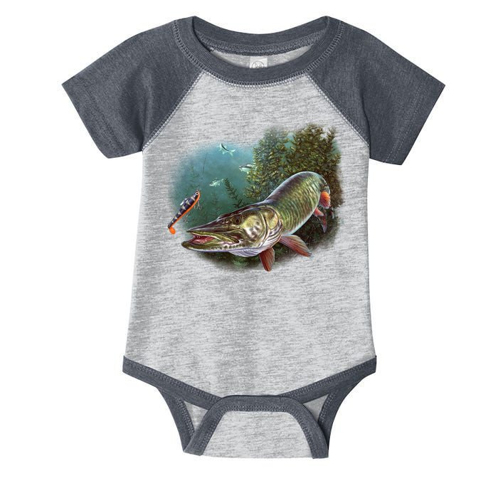 Musky Chase Fishing Infant Baby Jersey Bodysuit