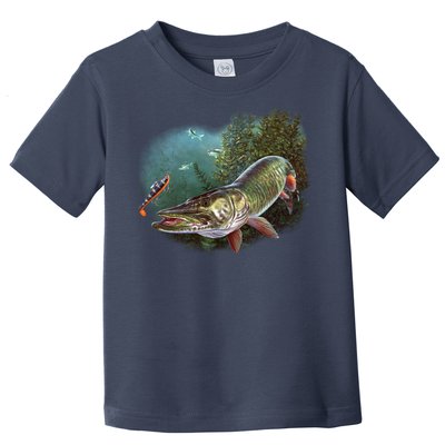 Musky Chase Fishing Toddler T-Shirt