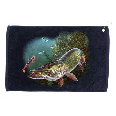 Musky Chase Fishing Grommeted Golf Towel