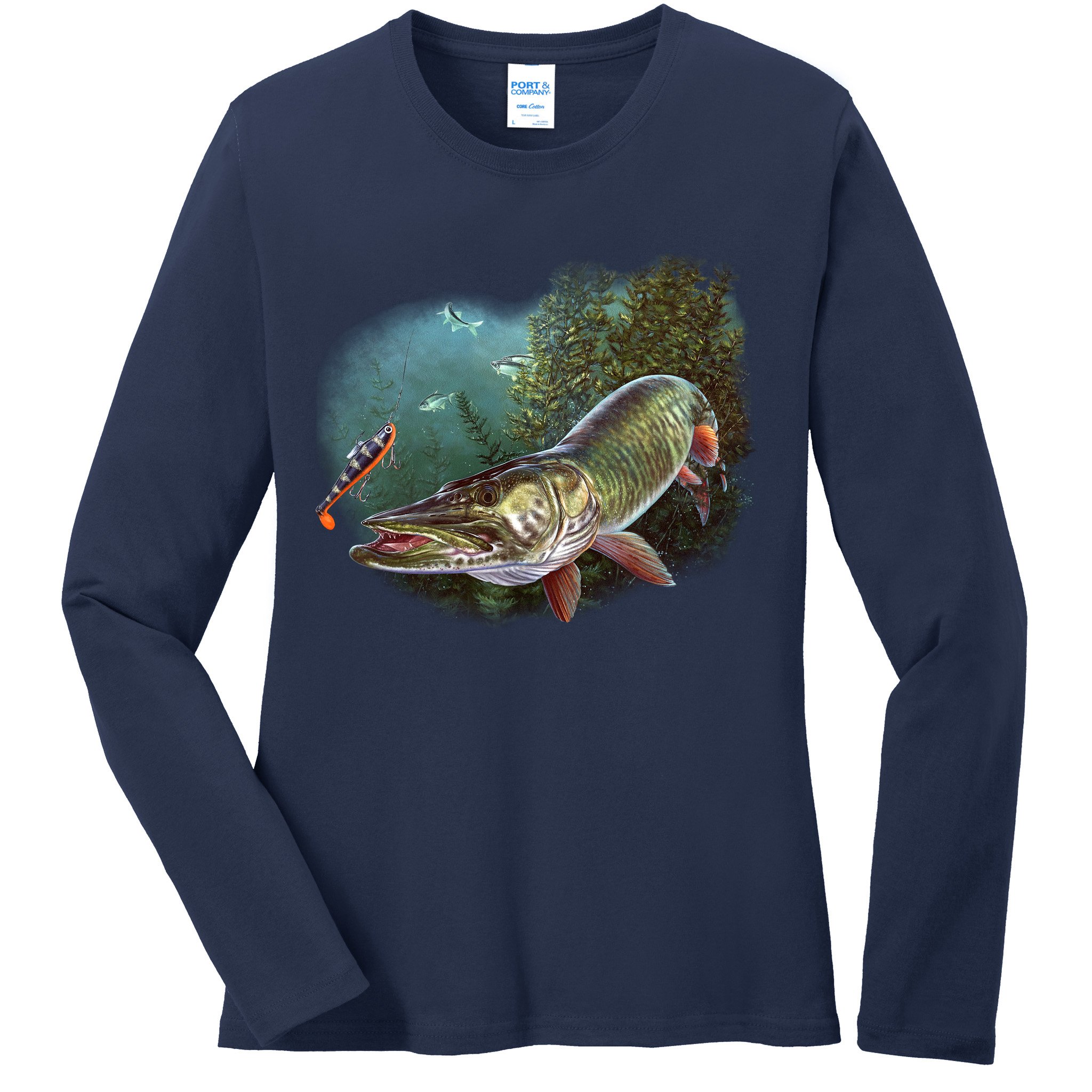 Musky Chase Fishing Ladies Long Sleeve Shirt