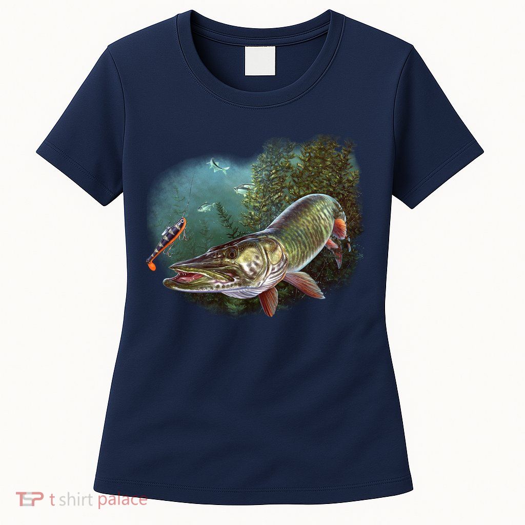 Musky Chase Fishing Womens T-Shirt