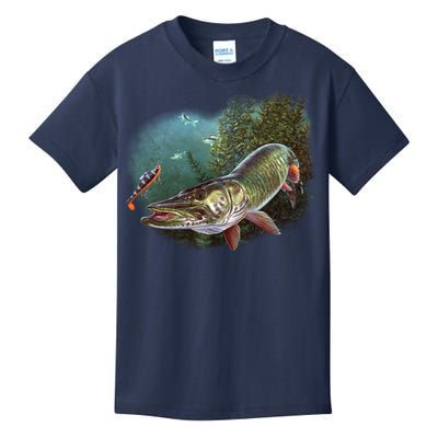 Musky Chase Fishing Kids T-Shirt