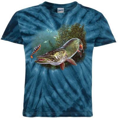 Musky Chase Fishing Kids Tie-Dye T-Shirt