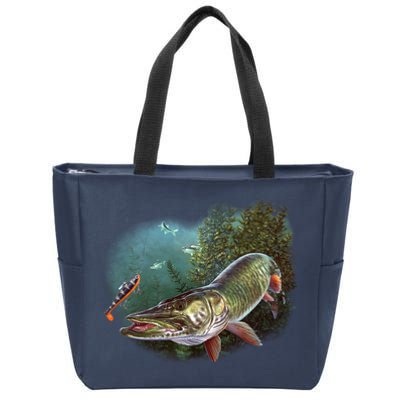 Musky Chase Fishing Zip Tote Bag