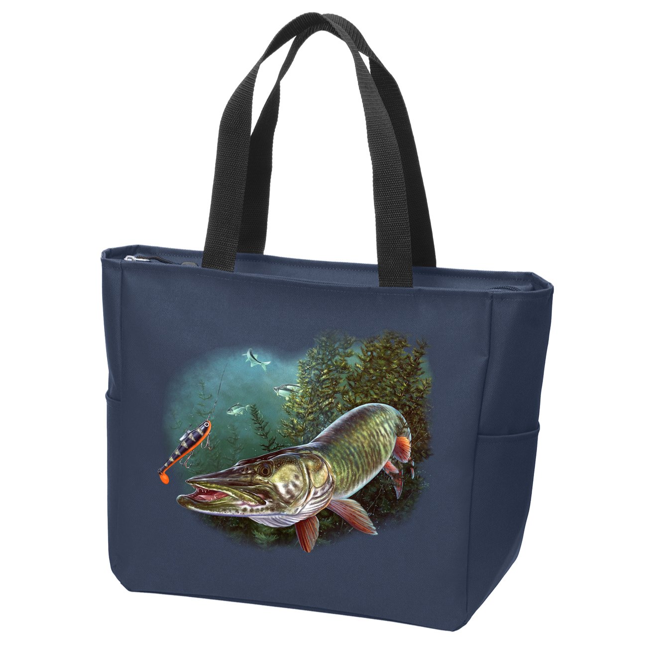 Musky Chase Fishing Zip Tote Bag