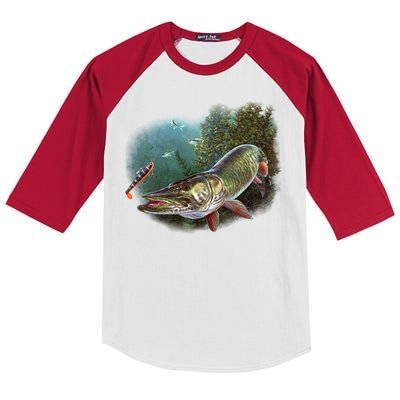 Musky Chase Fishing Kids Colorblock Raglan Jersey