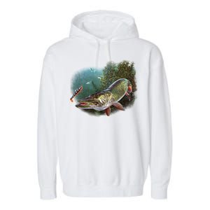 Musky Chase Fishing Garment-Dyed Fleece Hoodie