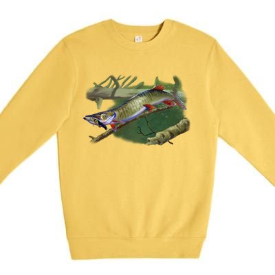 Musky Escape Route Fishing Premium Crewneck Sweatshirt