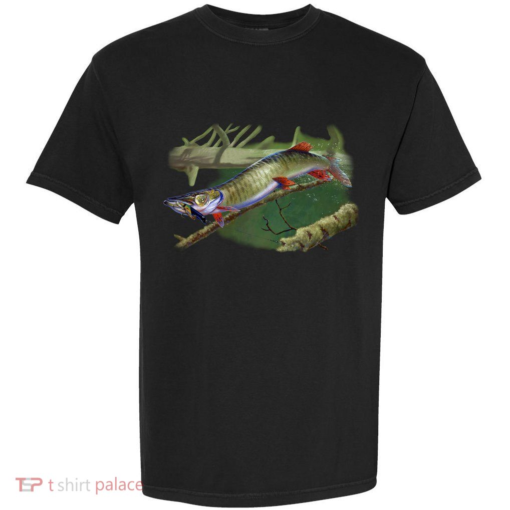 Musky Escape Route Fishing Garment-Dyed Heavyweight T-Shirt