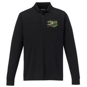 Musky Escape Route Fishing Performance Long Sleeve Polo