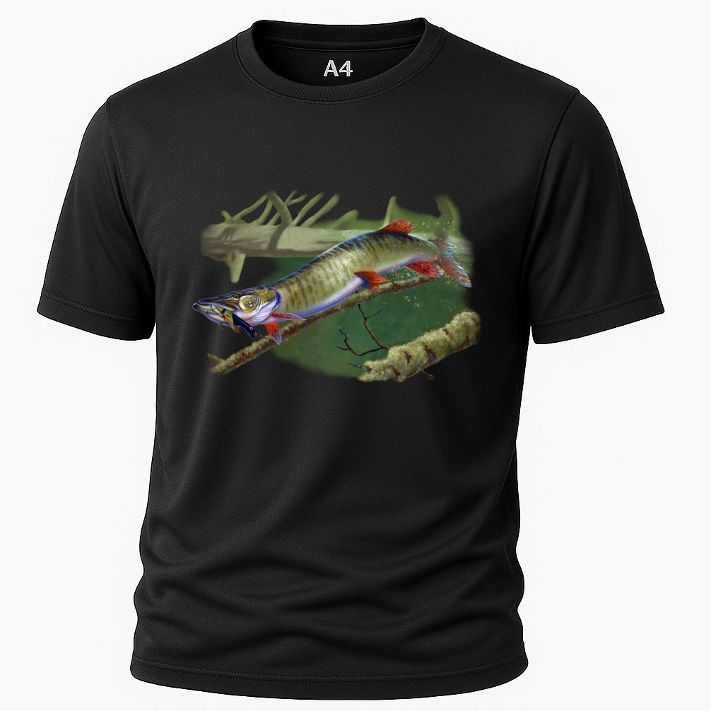 Musky Escape Route Fishing Cooling Performance Crew T-Shirt