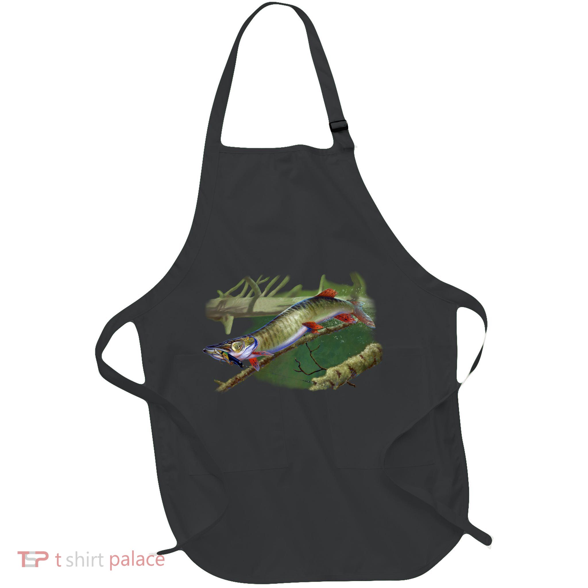 Musky Escape Route Fishing Full-Length Apron With Pockets