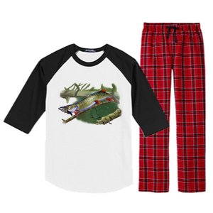 Musky Escape Route Fishing Raglan Sleeve Pajama Set