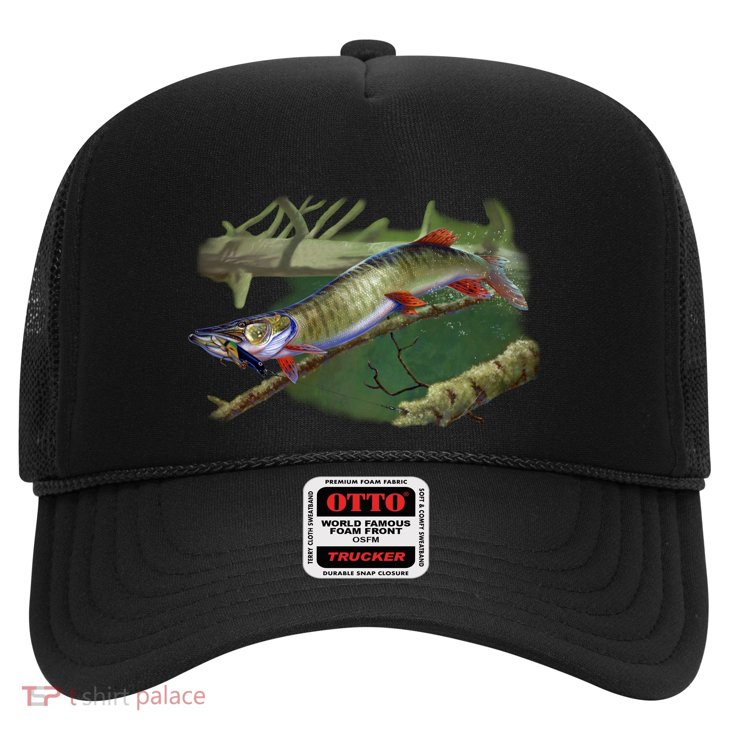 Musky Escape Route Fishing Trucker Hat
