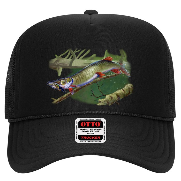 Musky Escape Route Fishing Trucker Hat