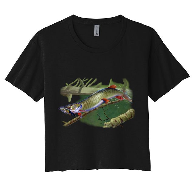 Musky Escape Route Fishing Crop Top