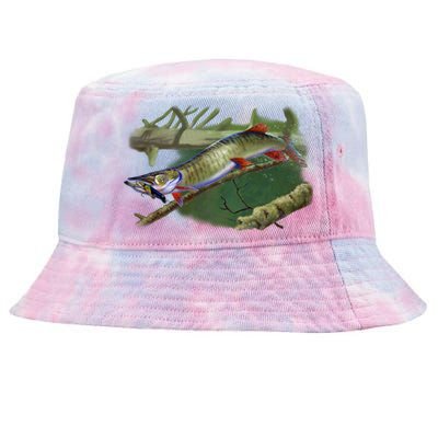 Musky Escape Route Fishing Tie-Dyed Bucket Hat