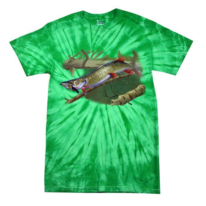 Musky Escape Route Fishing Tie-Dye T-Shirt