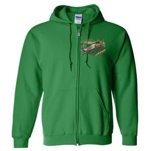 Musky Escape Route Fishing Full Zip Hoodie