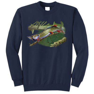 Musky Escape Route Fishing Tall Sweatshirt