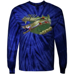 Musky Escape Route Fishing Tie-Dye Long Sleeve Shirt