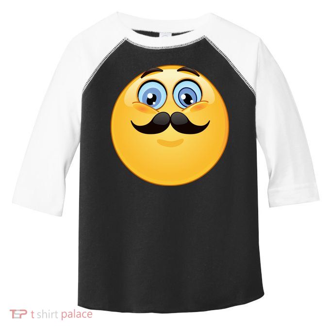 Mustache Emoji Smiley Face Toddler Fine Jersey T-Shirt