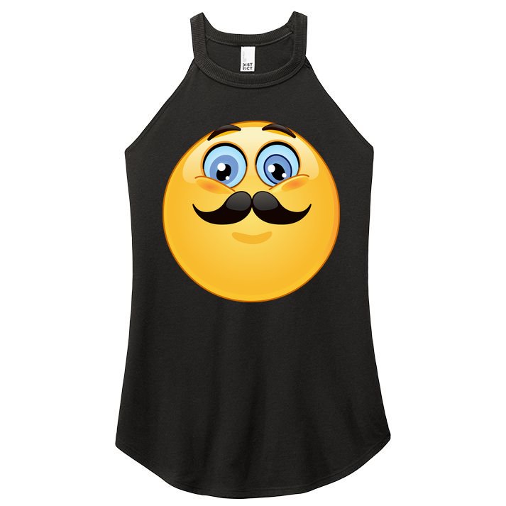 Mustache Emoji Smiley Face Women's Perfect Tri Rocker Tank
