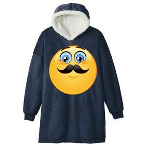 Mustache Emoji Smiley Face Hooded Wearable Blanket