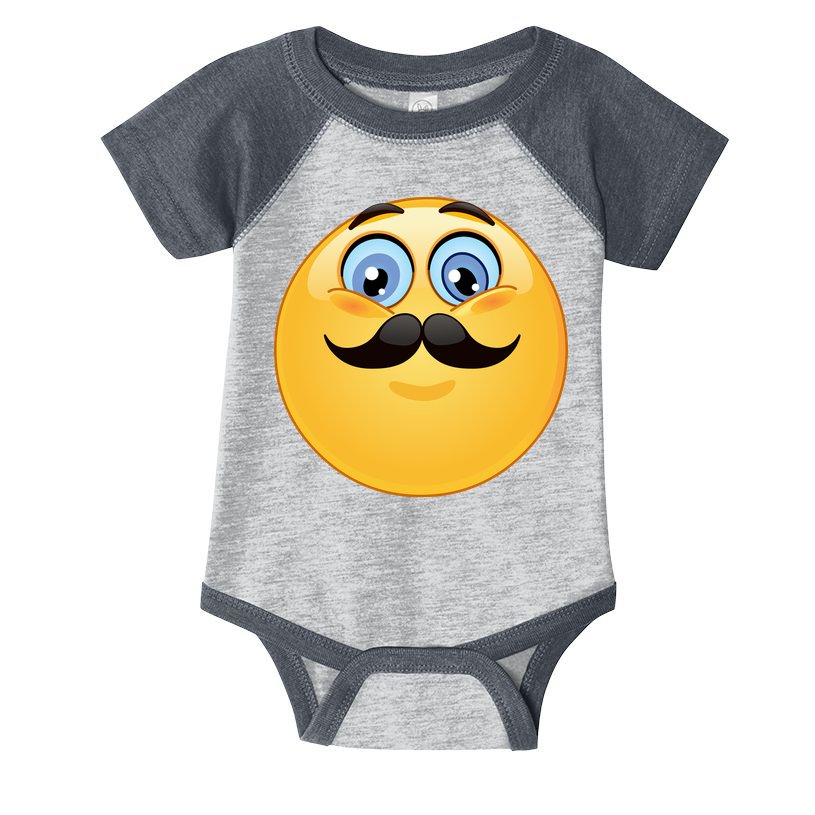 Mustache Emoji Smiley Face Infant Baby Jersey Bodysuit
