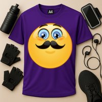 Mustache Emoji Smiley Face Cooling Performance Crew T-Shirt