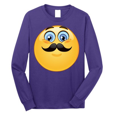 Mustache Emoji Smiley Face Long Sleeve Shirt