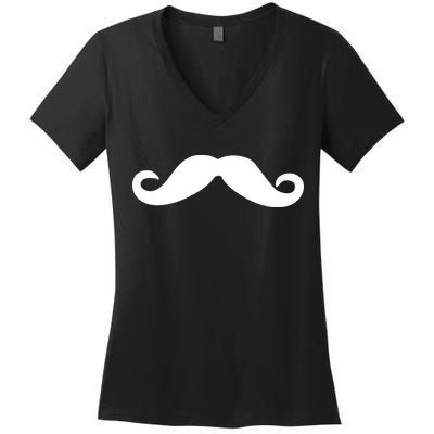 Mustache Logo Women's V-Neck T-Shirt