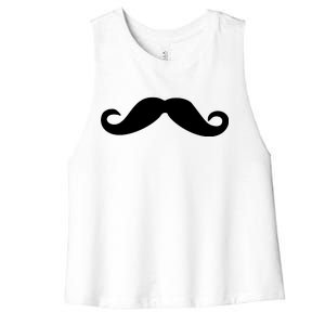 Mustache Logo Women's Racerback Cropped Tank