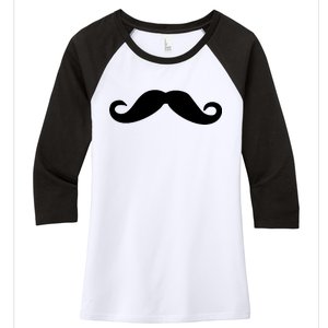 Mustache Logo Women's Tri-Blend 3/4-Sleeve Raglan Shirt