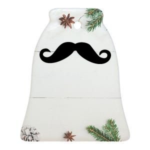 Mustache Logo Ceramic Bell Ornament