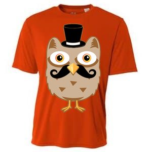 Mustache Owl With Hat Cooling Performance Crew T-Shirt