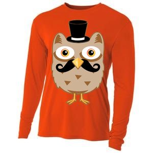 Mustache Owl With Hat Cooling Performance Long Sleeve Crew