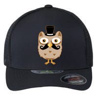 Mustache Owl With Hat Flexfit Unipanel Trucker Cap