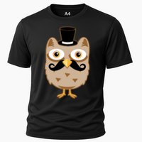 Mustache Owl With Hat Cooling Performance Crew T-Shirt