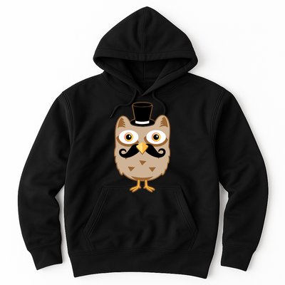Mustache Owl With Hat Hoodie